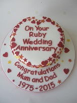 heart ruby anniversary cake